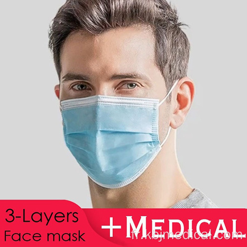 Masque médical 3 plis bleu 50pcs / boîte